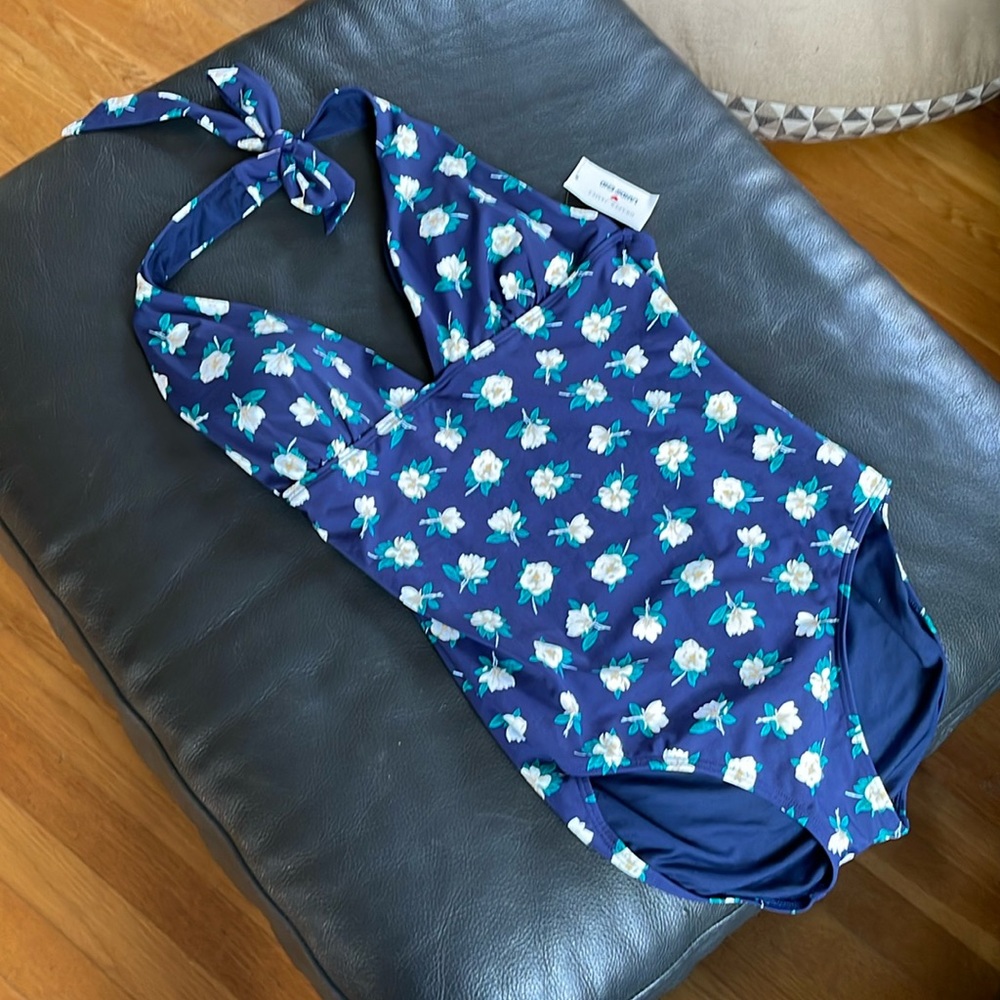 Lands End Floral Halter Top One Piece